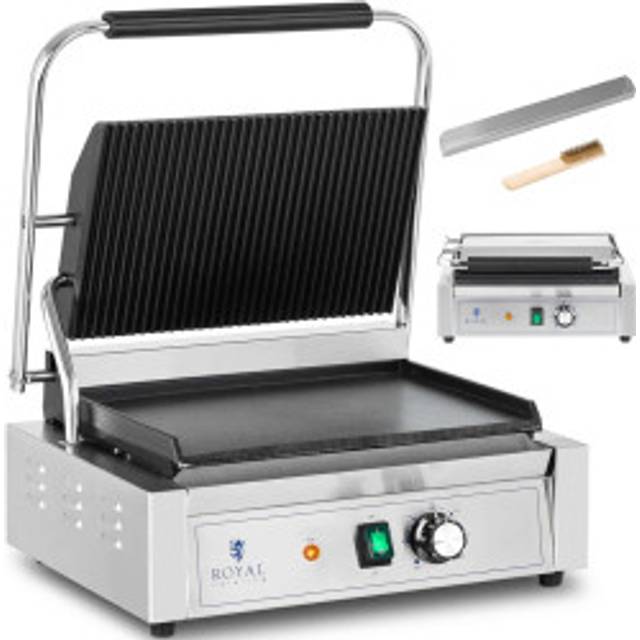 Elektrisk kontaktgrill, slät och räfflad platta, 33 x 22 cm, 2200 W