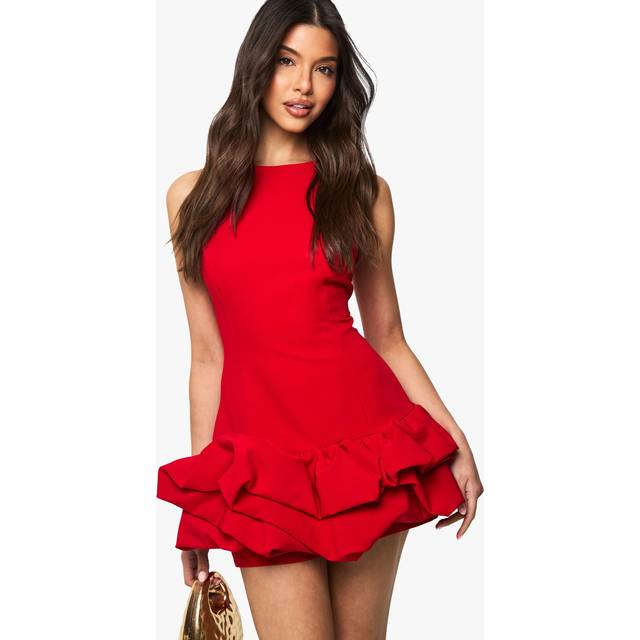 Womens Structure Ruffle Skort Playsuit - Red - 8, Red
