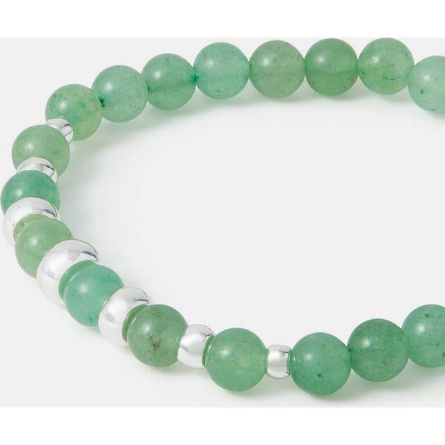 Sterling Silver-plated Semi-precious Stretch Bracelet Green - Accessorize - One Size