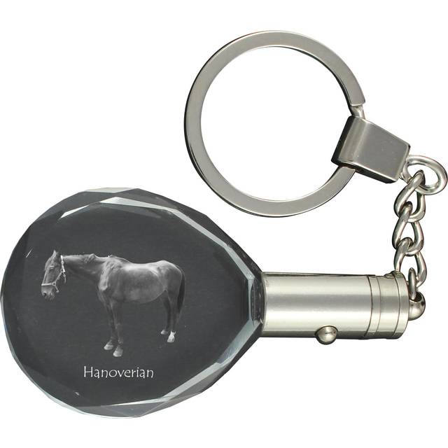 Hanoverian - pendant with a picture of a horse, crystal key ring in a gift box, unique gift by Art-Dog brand transparent