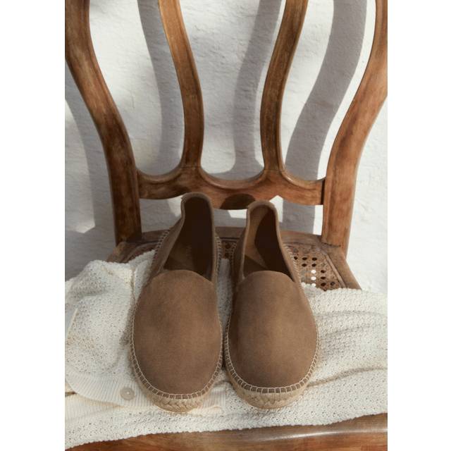 Jute suede espadrilles medium brown - Man - 12 - MANGO MAN - Medium Brown