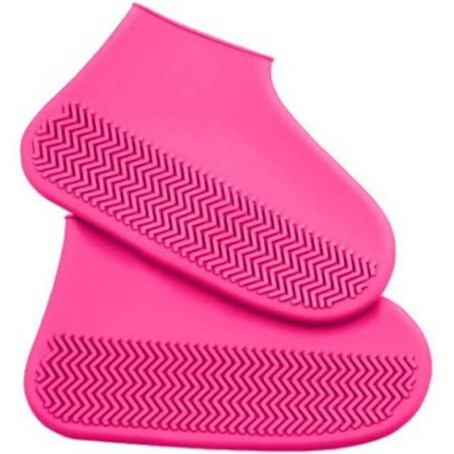 (pink, L(40-45) 1 Pair) Vintage Rubber Boots Reusable Latex Waterproof Rain Shoes Cover Non-slip Silicone Overshoes Boot Covers Unisex Shoes Accessori