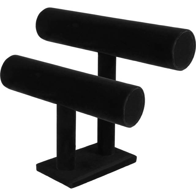 2-Tier Bangle Bracelet Display Holder T-Bar Stand Black
