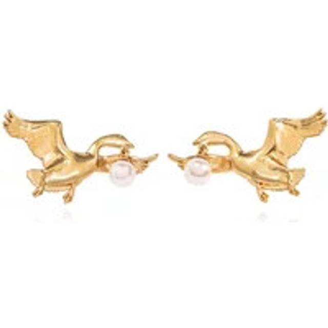 Moschino Gold Archive Goose Earrings - 1607 Multi Old looki - UNI