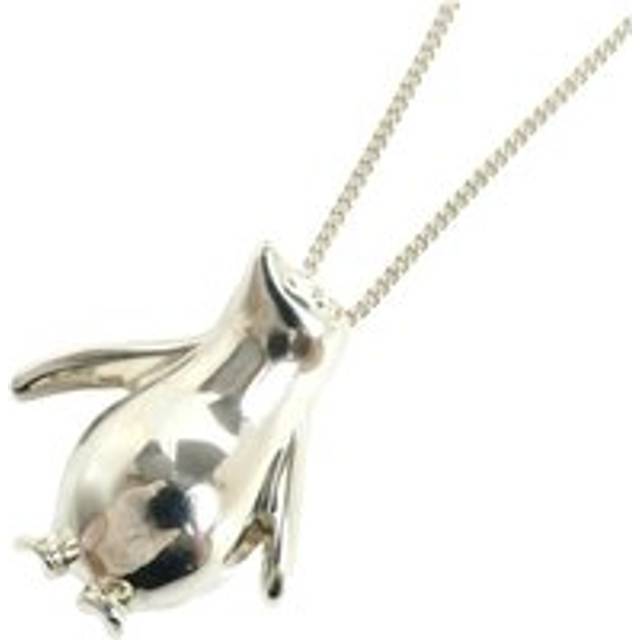 Womens Preloved Penguin Charm Necklace 925 Silver Wo - Grey - One Size
