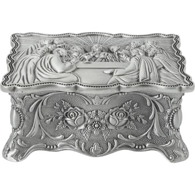 Vintage Jewelry Box Colorfast Prevent Scratching Soft Velvet Zinc Alloy Decorative Treasure Trinket Large