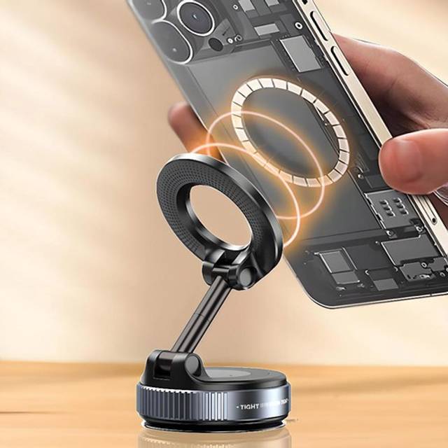 Vacuum magnetic phone holder stand for iphone 16 pro max 15 14 13 for your car