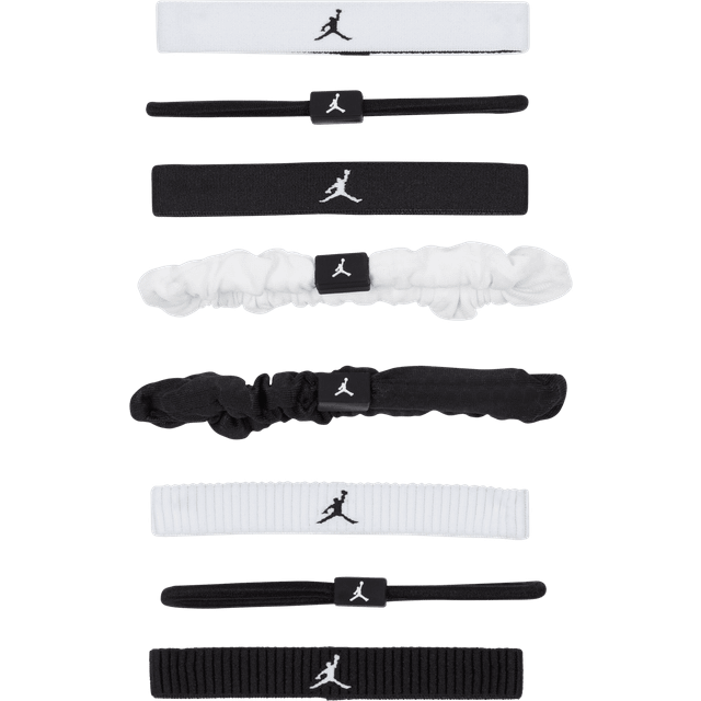 Nike Jordan Sport Mixed Elastic Hair Bands (8-Pack) - White - ONE SIZE