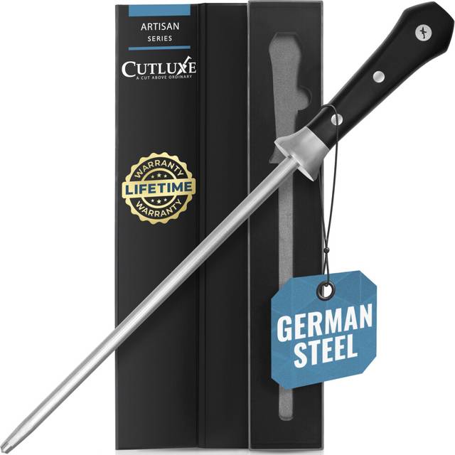 "Cutluxe Honing Rod, Sharpening Steel for Kitchen Knives ? 10"" Honing Steel ? Ergonomic Handle Design ? Artisan Series"