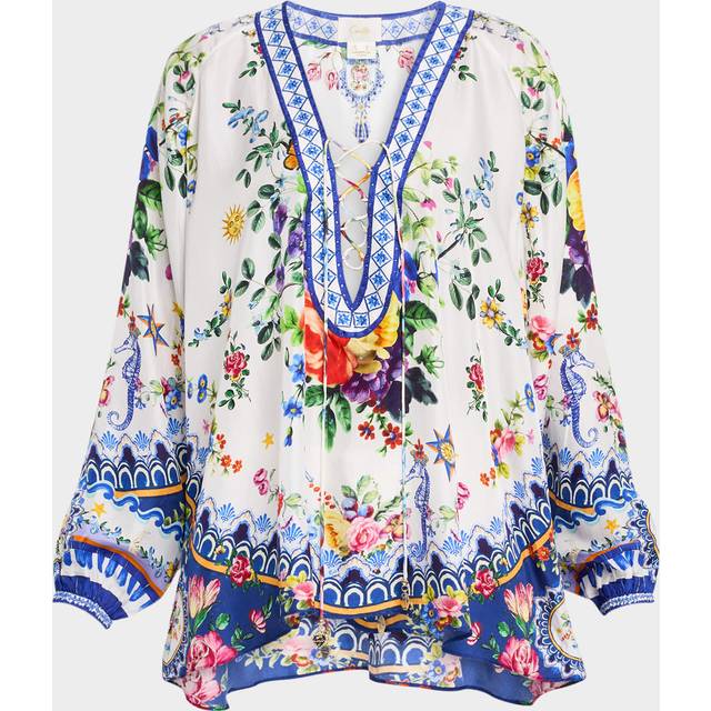 Tiles Darls Lace-Up Blouse - TILES DARLS - X-Large