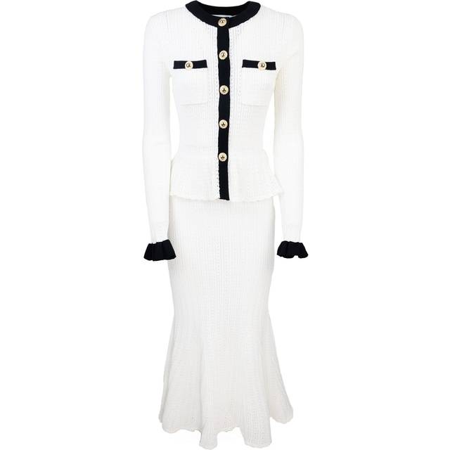 Pointelle Knit Long Dress - S