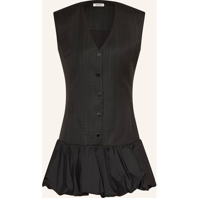 Robe courte de tailleur à volant - Noir - 42