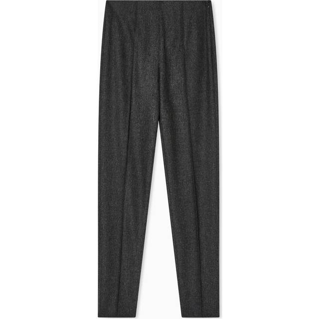 Straight trousers in wool-and-cashmere flannel
