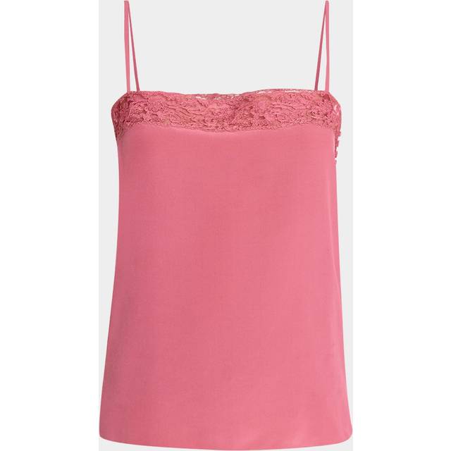 Lace-Trim Silk Button-Side Cami Tank - MAUVEWOOD - 44 FR (12 US)
