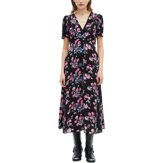 Neon Roses Floral Dress - BLA92 - Rock culture, sharp tailoring and Parisian nights are at the core of the DNA that informs French label The Kooples design aesthetic. Founded in 2008 by the Elicha brothers, each collection largely features wardrobe staples including bohemian dresses, outerwear and everyday basics, that are finished with sleek details offering an edgy aesthetic that the brand is known for.