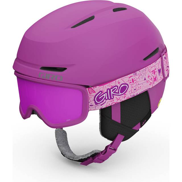 Giro Spur Combo Pack Toddler Ski Helmet - Snowboarding Helmet with Matching Goggles for Kids  Boys  and Girls - Matte Berry XS 48.5-52cm