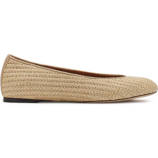 Lanvin Beige Raffia Ballerina Flats - NATURAL - IT 40