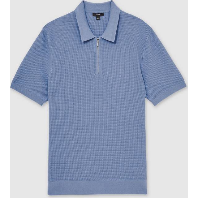 Reiss Regis Textured Zip Up Polo Shirt