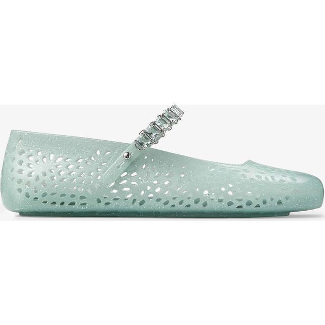 JIMMY CHOO | Light green Jelly ballet flats with crystal | Women | 36 (36)
