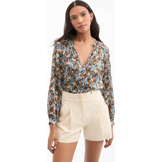 Linds Floral Silk Blouse - LAKE MIST MULTI - 0