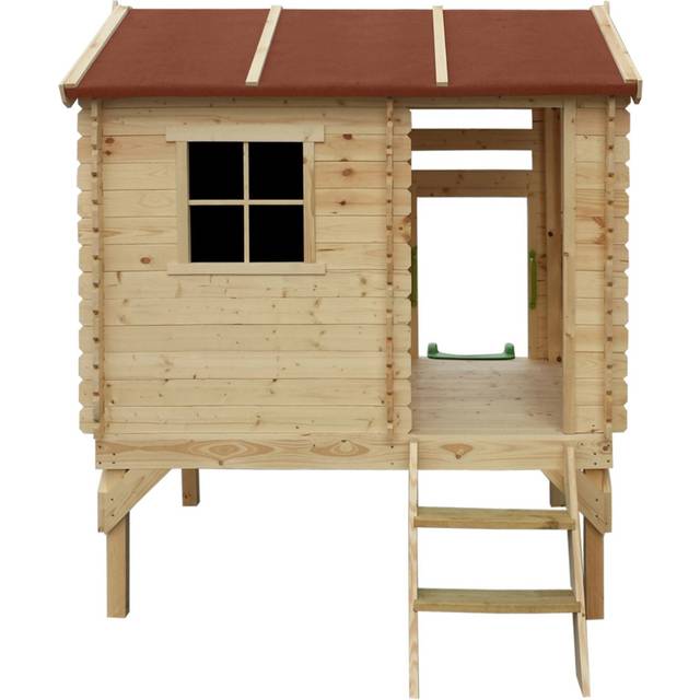 Wooden Playhouse for Kids Outdoor, 19 mm planks - Fun Wendy House Outdoor Play - Garden Play House for Kids with slide - H205 x 182 x 146 cm / 1.1 m2