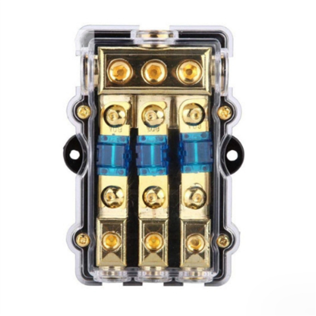 3 Way ANL Fuse Holder 60 Amp Distribution Block 4 Gauge in to 8 Out for Car Truck Boat Marine Audio Amplifier