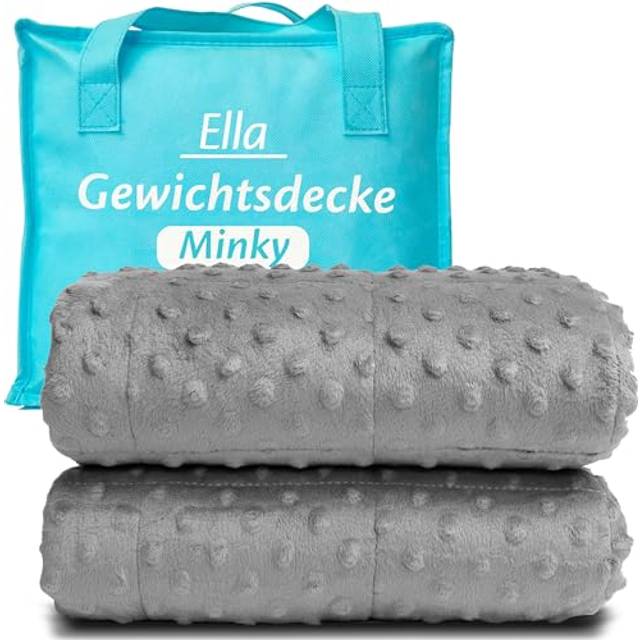Ella Tyngdtäcke För Barn 2,4kg 90x120 cm - Avslappnande och lugnande filt för sömn - 7 lager, allergivänliga glaspärlor, mjukt och svalkande ytterlager av bomull - lämplig för barn 15-25kg – Minky