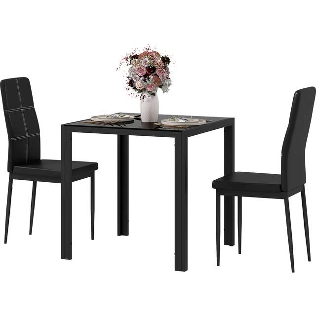 Homcom Spisesæt Spisebord Med 2 Stole Pladsbesparende Spisegruppe Bordgruppe