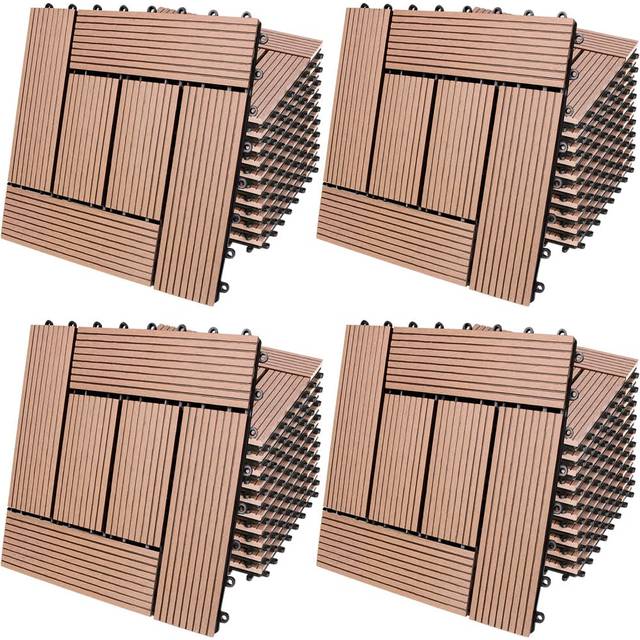Composite Decking Tiles 44Pcs Terracotta 30x30cm Mosaic