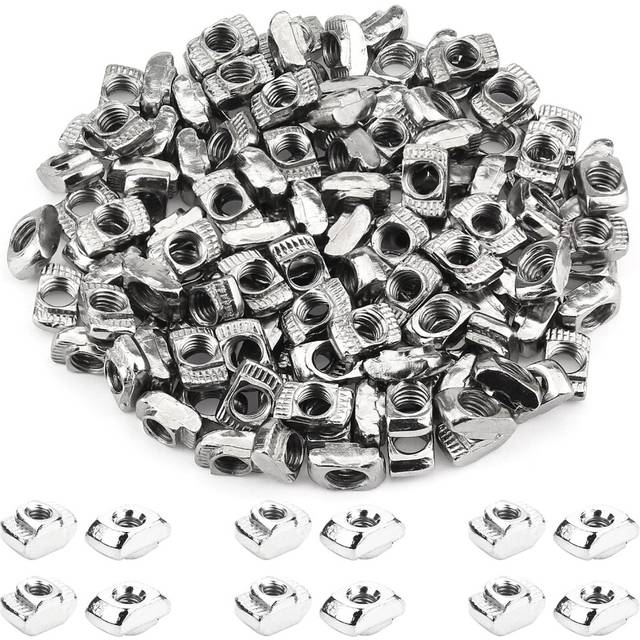 HELIFOUNER 100 Pieces 2020 Series M5 T Nuts  M5 T Slot Nuts for Aluminum Profile