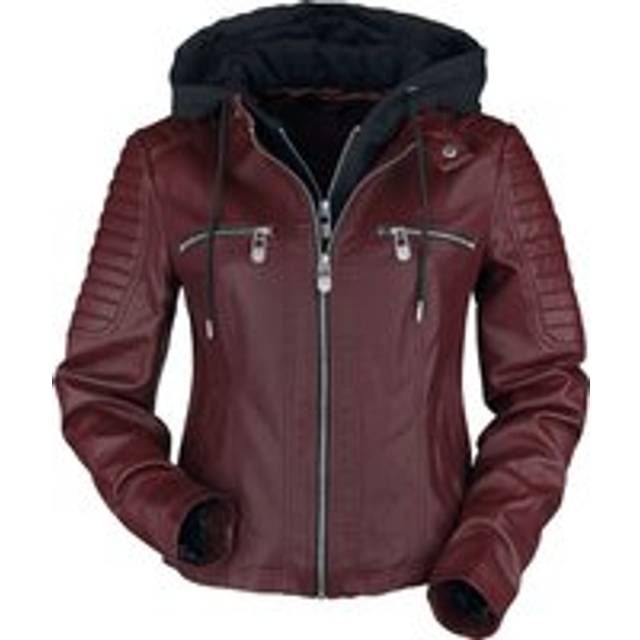 Black Premium by EMP Imitation Leather Jacket - Road Tripping - S to 5XL - for Women - dark red