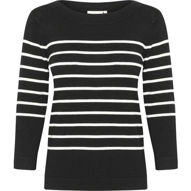 Lizza Stripe Sweater - Black W. Chalk Stripe - Danish brand KAFFE has been offering timeless collections adorned with feminine details since 1993. The label offers a range of versatile, minimalistic styles that look and feel great, making your daily edit stylish and effortless.