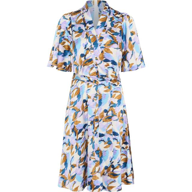 InWear SendraIW V-Neck Abstract Print Short sleeved Midi Dress