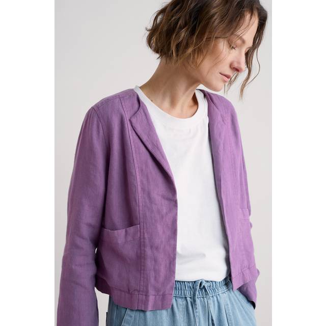 Country Lane Linen Jacket - Light Damson