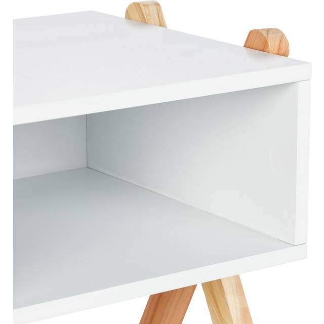 Relaxdays - Children's Bedside Table, Nightstand with Open Shelf, 42x34x32 cm, Kids' Bedroom, X-Design, Wood & mdf, White