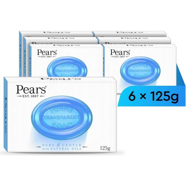 Pears Pure & Gentle Transparent Natural Soap Bar - Made with Mint Extracts, Nourishing and Refreshing Bathing Cleanser, Gentle & Soothing Skin Care,
