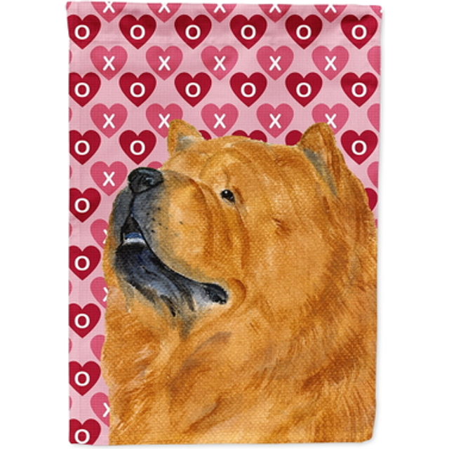 Caroline's Treasures SS4502CHF Chow Chow Hearts Love and Valentine's Day Portrait Canvas House Flag