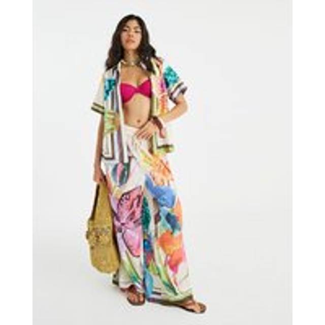 River Island Womens Multi Colour Tropical Print Beach Shirt