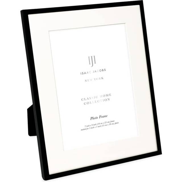 Isaac Jacobs 7x9 (Matted 5x7) Black Metal Picture Frame  Classic Metal Photo Frame Made For Tabletop & Hanging Display  Home and Office D?cor  Photo G