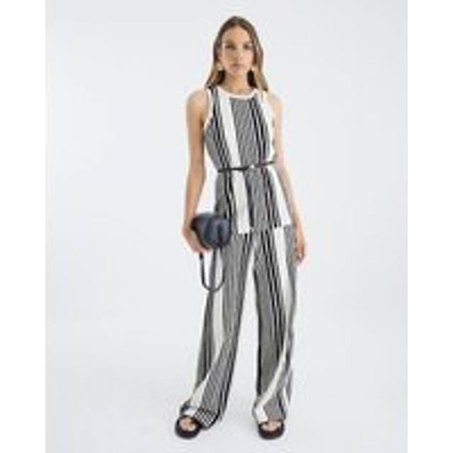 River Island Womens Black Sleeveless Stripe Tank Top