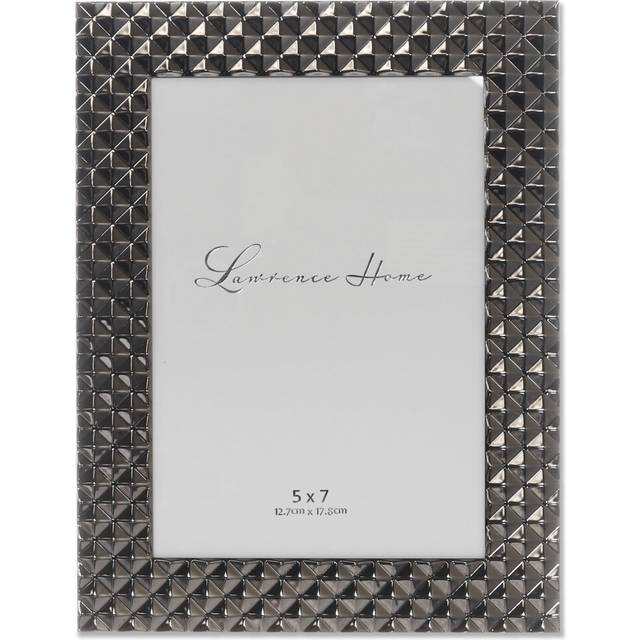 Lawrence Frames Diamond Pattern Polished Metal Picture Frame  5x7  Black Smoke