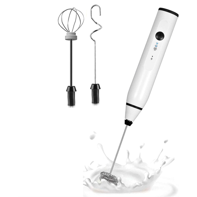 Mini Electric Handheld Milk Frother Blender with USB Electrical Maker Whisk Mixer for Cappuccino,A