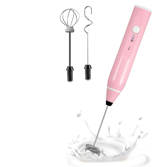 Mini Electric Handheld Milk Frother Blender with USB Electrical Maker Whisk Mixer for Cappuccino,B