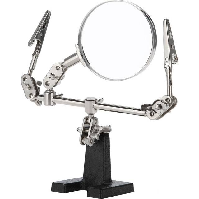 3rd Hand Helping Tool 5x Magnifying Glass Jewelry Acc Magnifier With 2 Clamps