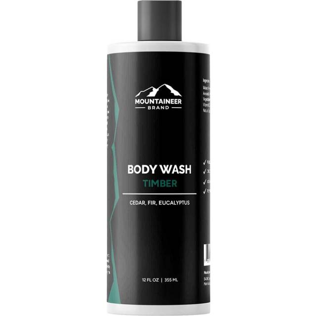 Mountaineer Brand Body Wash for Men  100 Natural Body Shampoo  Thick Cleaning Softening Hydrate Lather for Hair and Skin  12oz Timber