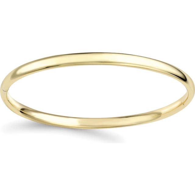 Jewelco London Ladies 9ct Yellow Gold Oval Court Tube Minimalist Bangle Bracelet 4.2mm - BNNR02352