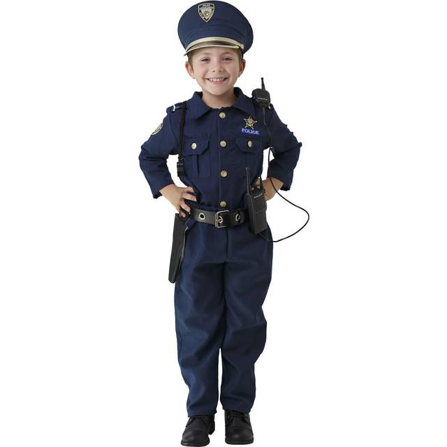 Dress Up America Children Police Costume For Boys - Includes Shirt, Pants, Hat, Belt, Whistle, Gun Holster, and Walkie Talkie Police Costume Kids Cop