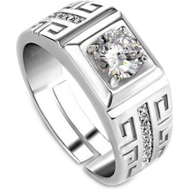 1 Pcs Elegant Diamond Men's Ring Crystal Open Rings Wedding Jewelry For Men Boys-It Can Be adjustable