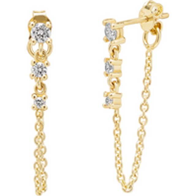 Fine Diamond Linked Tennis Earrings in 14ct Solid Gold