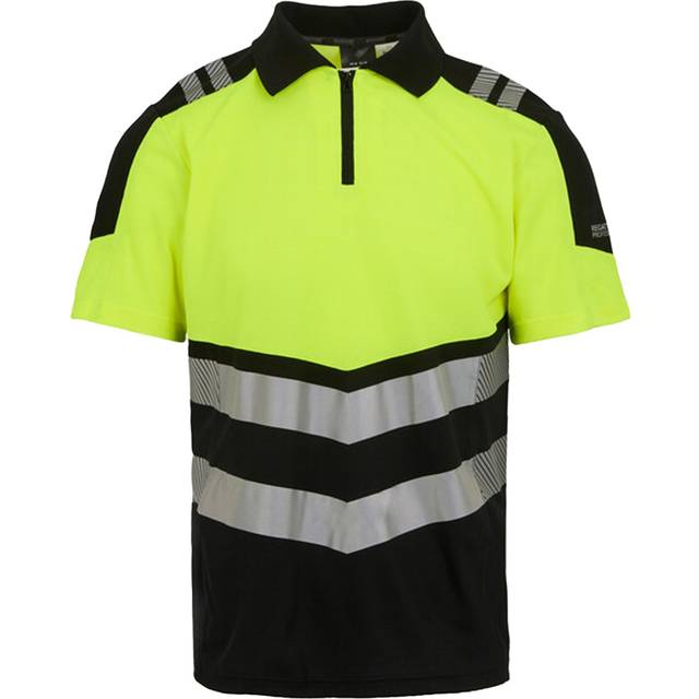 (XXL, Black/Yellow) Regatta Mens X-Pro Hi-Vis Polo Shirt